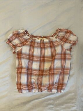 Y2K cottage core peasant top